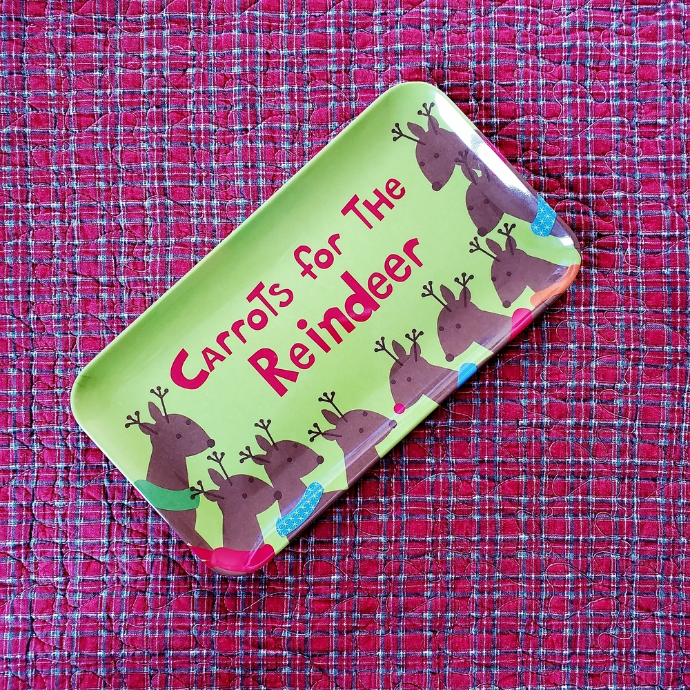Festive Reindeer Holiday Melamine Tray